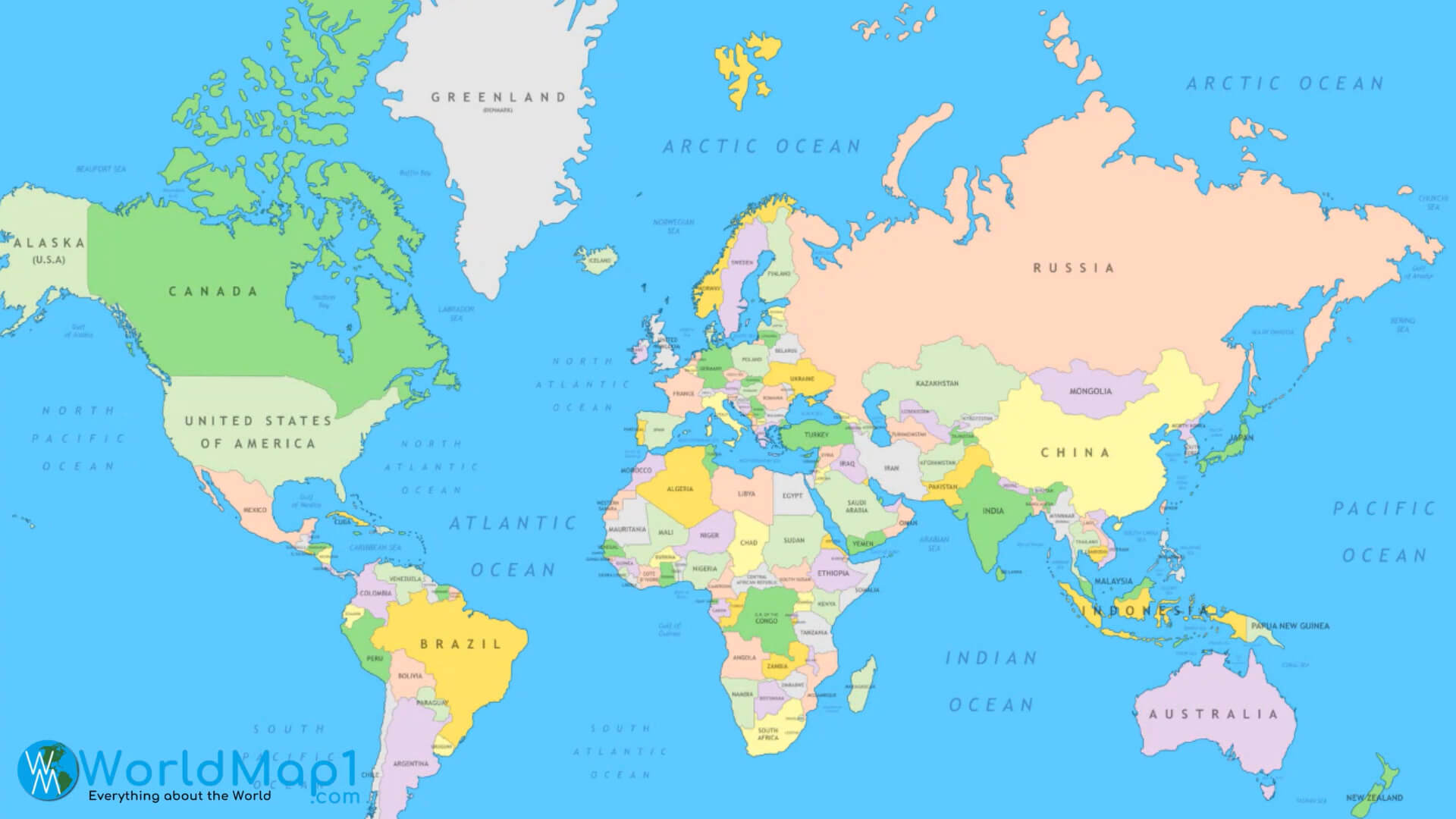 Dünya Ülkeleri Haritası ve Rusya